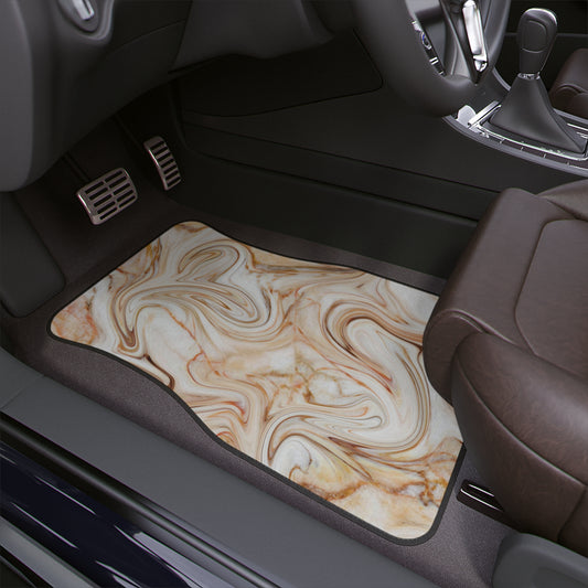 Car Floor Mats, 1pc (Front & Back Option) - Marble Spice