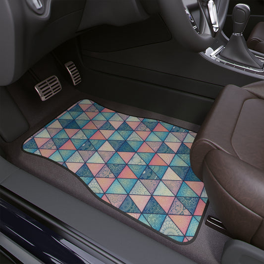 Car Floor Mats, 1pc (Front & Back Option) - Mandala Triangle